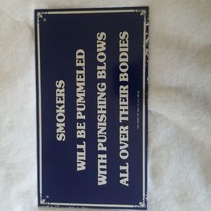 Porcelain  enamel Andy Rooney Smoking sign.